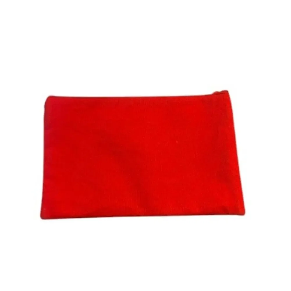 Vintage Mark Cross Red Canvas Zipper Pouch Dopp Kit Travel Bag Organizer Italy